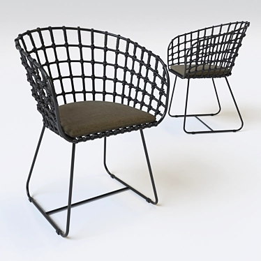 Modern Tokyo Rattan Chair 3D model image 1 