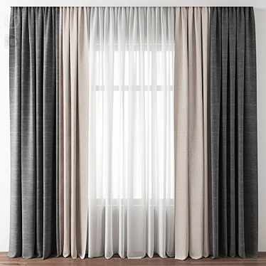 Eco-Friendly Window Curtain 3D model image 1 