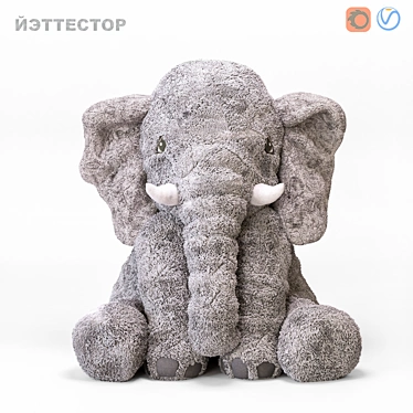 IKEA Plush Elephant Yettstor 3D model image 1 