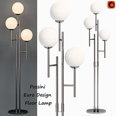 Comet 3-Light Floor Lamp 3D model image 1 