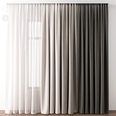 Elegant Drapery: High-Quality Curtain 3D model image 1 