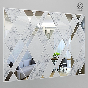 Mirrored Marble Wall Panel 3D model image 1 