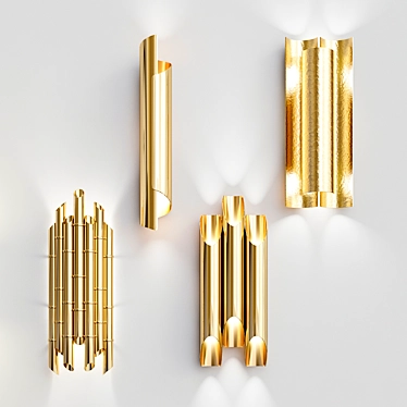 Elegant Quadruple Wall Lights 3D model image 1 