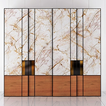 Elegant Marble Wardrobe 3D model image 1 