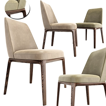 Elegant Sophia Armless Chair 3D model image 1 