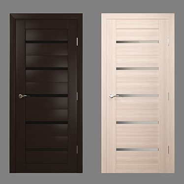 Duplex Interior Doors: 2000x800mm, White Oak & Wenge, Modena Handle 3D model image 1 