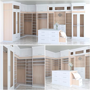 Spacious and Stylish Walk-In Closet 3D model image 1 