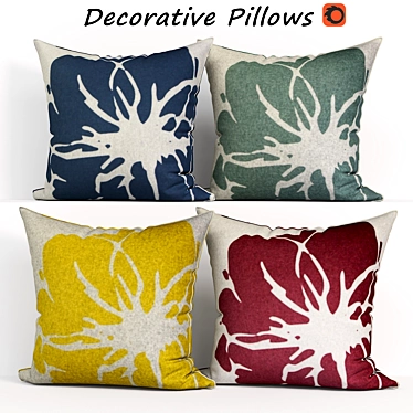 Elegant Lily Decorative Pillows Set 3D model image 1 