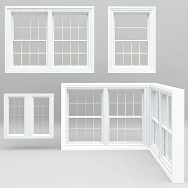 Versatile Plastic Window Set 3D model image 1 