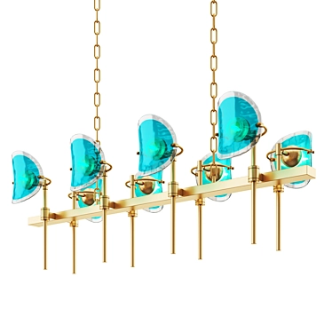 Lily Aqua Glass Rectangle 3D model image 1 