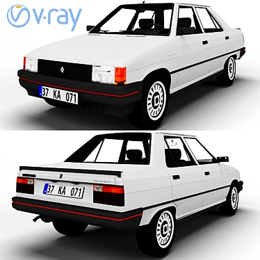 Vintage Renault 9 Broadway Lights 3D model image 1 