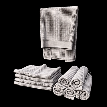 Cozy Waffle Towel Set 3D model image 1 