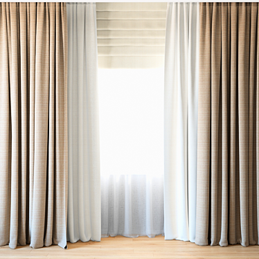 Elegant Sheer Curtains 3D model image 1 