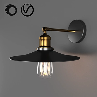 Elegant Newbury Wall Light: Height: 245 mm, Width: 260 mm, Length: 280 mm 3D model image 1 