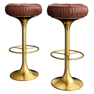 Sleek Modern Bar Stool 3D model image 1 