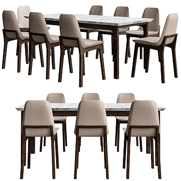 Ventura Poliform Dining Set 3D model image 1 