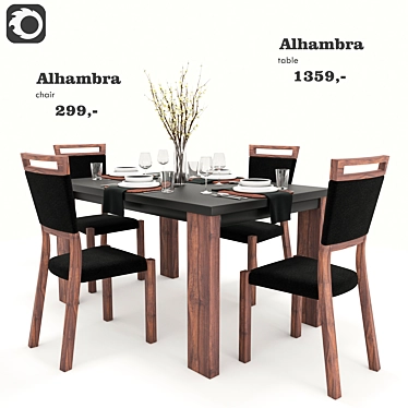 Alhambra BRW Dining Set: Elegant and Versatile 3D model image 1 