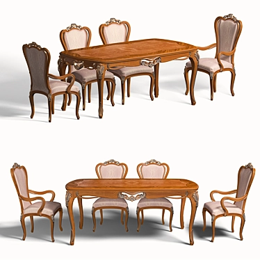 Elegant Italian Dining Set 3D model image 1 