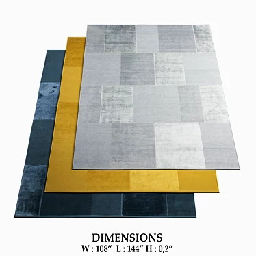 Casellario Monocromo Rugs: Modern Teal 3D model image 1 