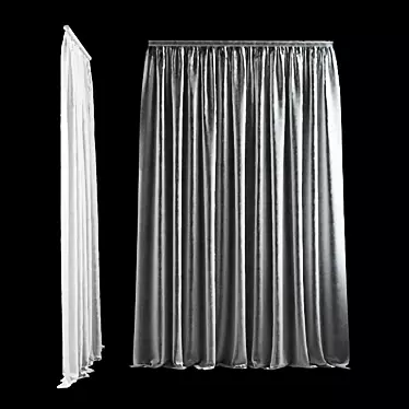 MotionZone Wide Curtain: Animated for Sliding Doors 3D model image 1 