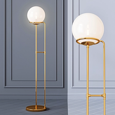 Elegant Brass Floor Lamp 3D model image 1 