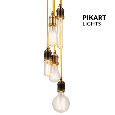 Elegant 5-Lamp Art from Pikart 3D model image 1 