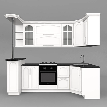 Modern Kitchen Furniture Set 3D model image 1 