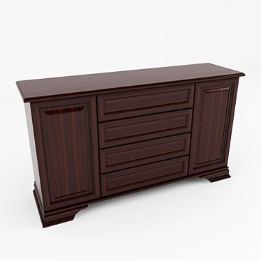 Modern White Chest of Drawers 3D model image 1 