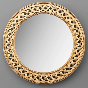 Gold Braided Chain Mirror - 24-inch 3D model image 1 