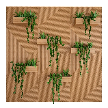 Wooden Plant Wall Panel 3D model image 1 