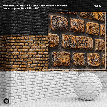 Seamless Brick & Tile Set 4 - Material 3D model image 1 