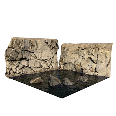 Sculpted Rock Formation: Photorealistic 3D model image 1 