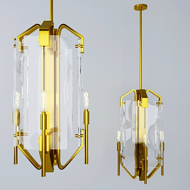 Cahill 4-Light Pendant: Elegant Illumination 3D model image 1 