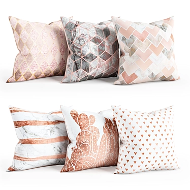 Rose Gold Pillows: Luxury and Elegance 3D model image 1 