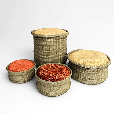 Versatile Handwoven Baskets 3D model image 1 