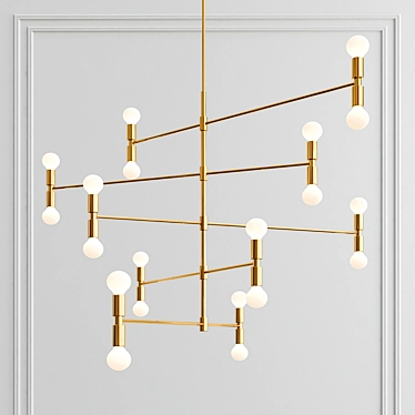 DOT 14 Brass Suspension Light 3D model image 1 