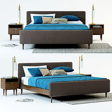 Scandi Holfred Bed Set 3D model image 1 