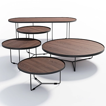 Stylish Billy Wood Coffee Table 3D model image 1 