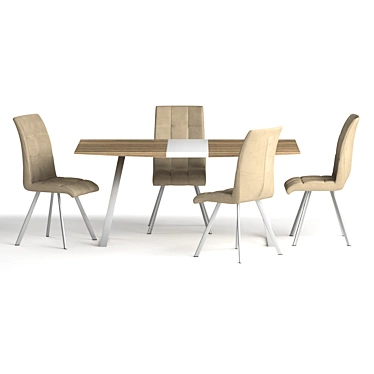 Trevor & K241: Elegant Table and Chair 3D model image 1 
