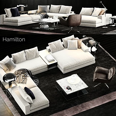 Modern Minotti Hamilton Sofa: Elegant & Comfortable 3D model image 1 