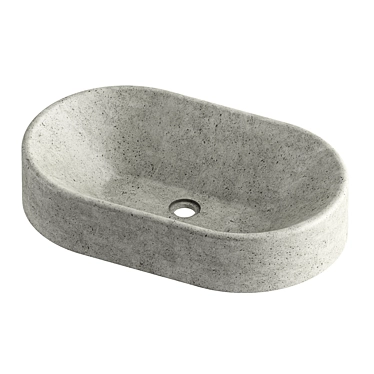Concrete Elegance: Ellipse Sink 3D model image 1 
