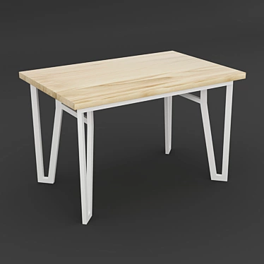 Versatile Solid Wood Table 3D model image 1 