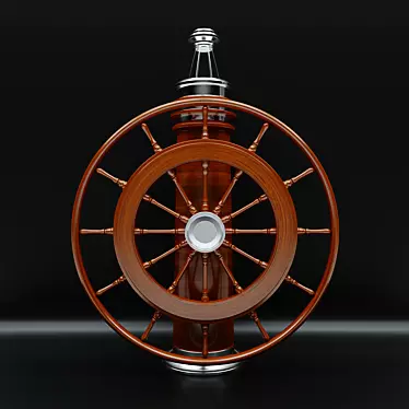 Vintage Nautical Ship Steering Wheel 3D model image 1 