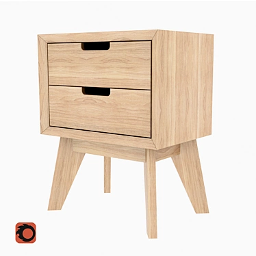 Elegant Ash Wood Box 3D model image 1 