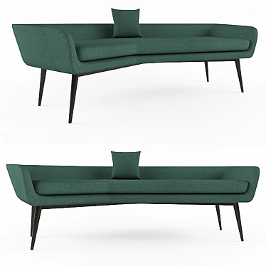  Modern Angled Sofa: Stylish and Space-Saving 3D model image 1 