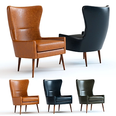 West Elm Erik Wing Chair: Luxurious 3D Model 3D model image 1 