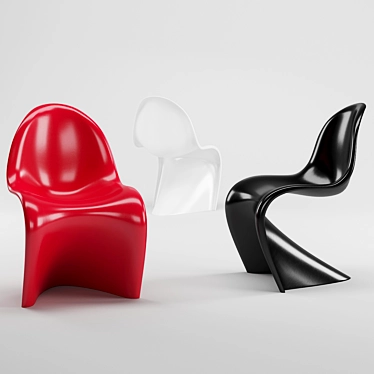 Vibrant Retro Chair 3D model image 1 