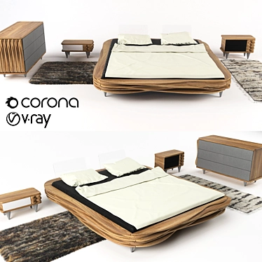 Organique Fur Bed - Luxurious Comfort 3D model image 1 