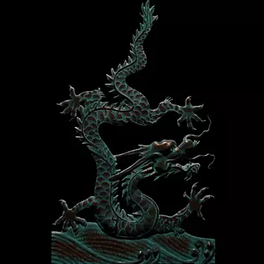 Chinese Dragon Bas-relief 3D model image 1 