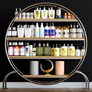 Stylish Beauty Rack: Salon Cosmetics.Fashionable Display Stand.Perfume Organize 3D model image 1 